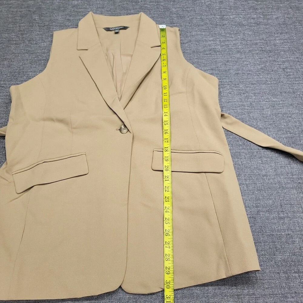 Kate & Mallory Womens Tan Dressy Work Office Business Casual Vest Size XL